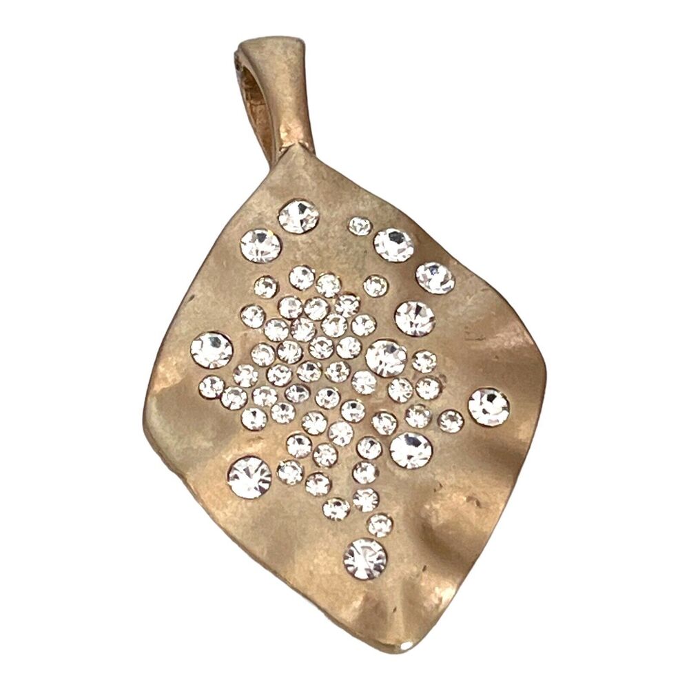 Magnetic Enhancer Pendant Hammered Gold Tone Crystal - 2O